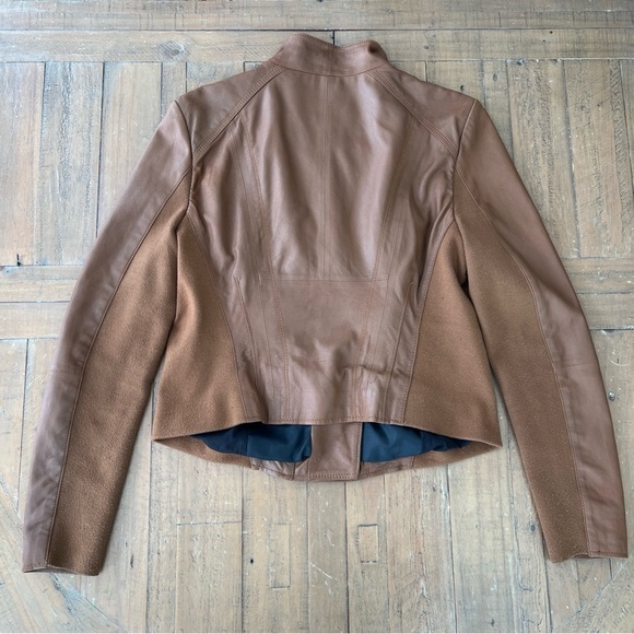 Marc new York Marc Andrews whiskey Leather Women's large bomber Jacket - Picture 6 of 14